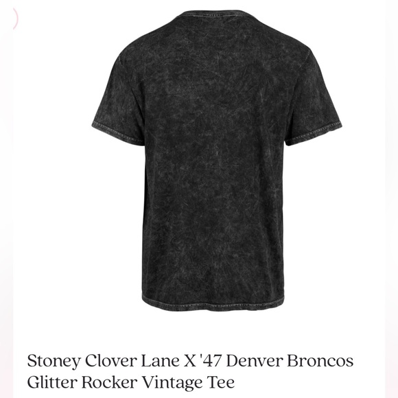 NWT sz L Stoney Clover Lane X '47 Denver Broncos Glitter Rocker Vintage Tee - Picture 3 of 9